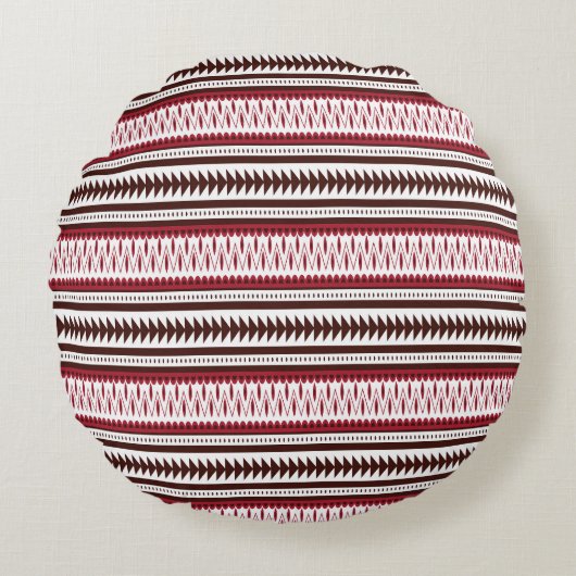 Een rood-wit gestreept patroon rond kussen (Voorkant)
