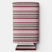 Een rood-wit gestreept patroon seltzer blikjeskoeler (Achterkant)