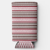 Een rood-wit gestreept patroon seltzer blikjeskoeler (Voorkant)