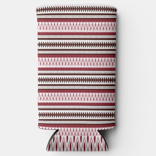 Een rood-wit gestreept patroon seltzer blikjeskoeler (Voorkant)