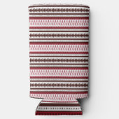 Een rood-wit gestreept patroon seltzer blikjeskoeler (Achterkant)