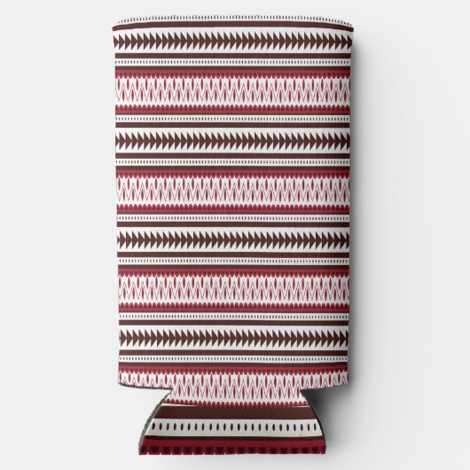 Een rood-wit gestreept patroon seltzer blikjeskoeler (Achterkant)