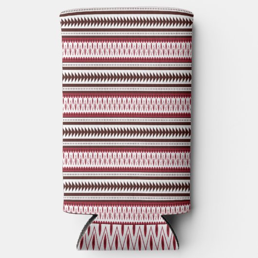 Een rood-wit gestreept patroon seltzer blikjeskoeler (Voorkant)