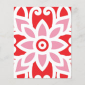 Een rood-wit patroon met een bloem erop flyer (Voorkant)