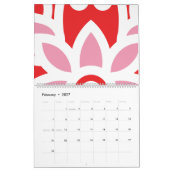 Een rood-wit patroon met een bloem erop kalender (Feb 2027)
