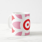 Een rood-wit patroon met een bloem erop koffiemok (Voorkant links)