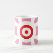 Een rood-wit patroon met een bloem erop koffiemok (Center)