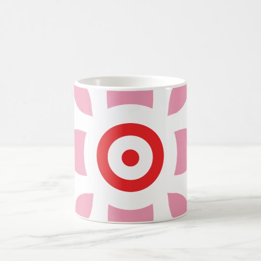 Een rood-wit patroon met een bloem erop koffiemok (Center)
