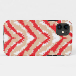 Een rood-wit zigzagpatroon op een witte achtergron Case-Mate iPhone case