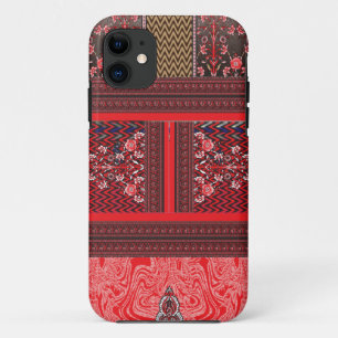 Een rood-zwart schilderij met een rood hart erop Case-Mate iPhone case