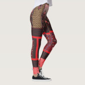 Een rood-zwart schilderij met een rood hart erop leggings (Rechts)