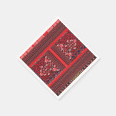 Een rood-zwart schilderij met een rood hart erop servet (Hoek)