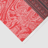 Een rood-zwart schilderij met een rood hart erop tissuepapier (Detail)