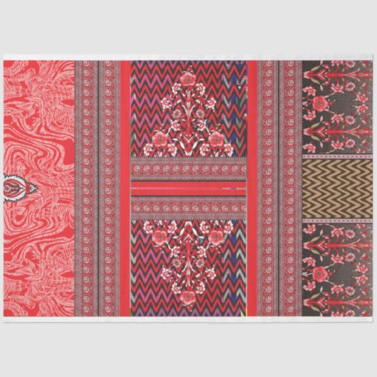 Een rood-zwart schilderij met een rood hart erop tissuepapier (Voorkant)