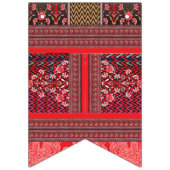 Een rood-zwart schilderij met een rood hart erop vlaggetjes (Tweede vlag)