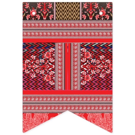 Een rood-zwart schilderij met een rood hart erop vlaggetjes (Tweede vlag)