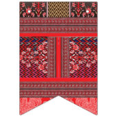 Een rood-zwart schilderij met een rood hart erop vlaggetjes (Eerste vlag)