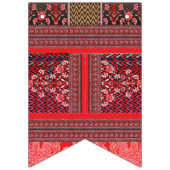 Een rood-zwart schilderij met een rood hart erop vlaggetjes (Derde vlag)