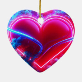 Een roodhete, rokerige hart op een Valentijnsdag b Keramisch Ornament