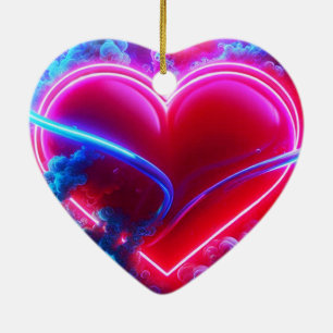 Een roodhete, rokerige hart op een Valentijnsdag b Keramisch Ornament