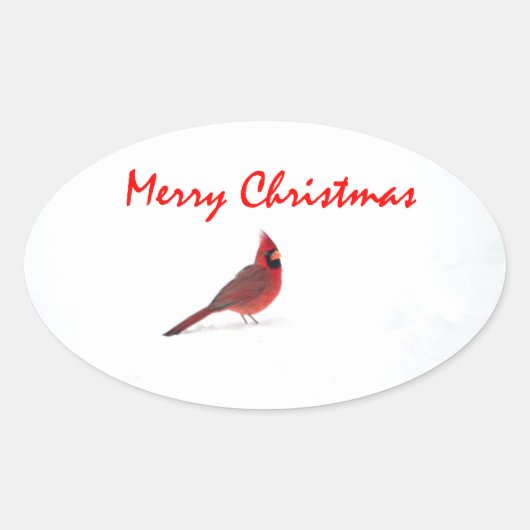Een roodvogel Kerst sticker (Voorkant)