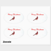 Een roodvogel Kerst sticker (Vel)