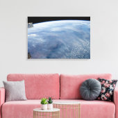 Een rookpluim boven tropisch zuidelijk Afrika. Canvas Afdruk (Insitu (Woonkamer))