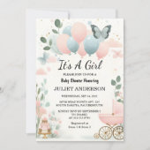 Een Roos Boho Gold Mom Chic Spring Baby Girl Showe Kaart (Voorkant)