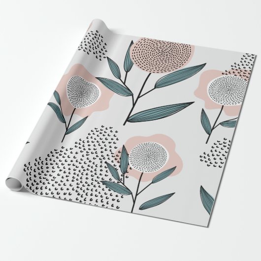 Een roos cadeaupapier (Uitgerold)
