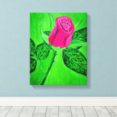 Een roos canvas kunst  (Insitu (Houten vloer))