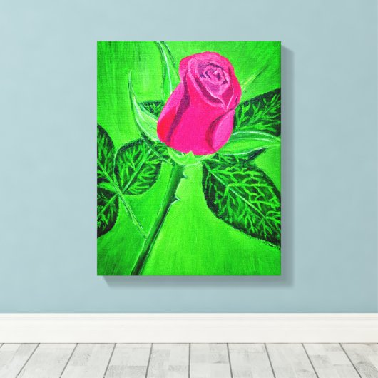 Een roos canvas kunst (Insitu (Houten vloer))