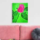 Een roos canvas kunst  (Insitu (Woonkamer))