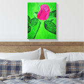 Een roos canvas kunst  (Insitu (Slaapkamer))