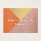 Een Roos Goud Koper Handtekening Bruiloft Drink Re Visitekaartjes (Achterkant)