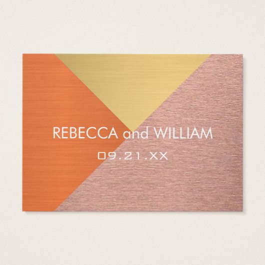 Een Roos Goud Koper Handtekening Bruiloft Drink Re Visitekaartjes (Achterkant)