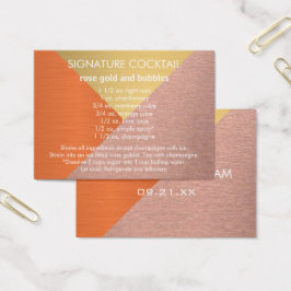 Een Roos Goud Koper Handtekening Bruiloft Drink Re Visitekaartjes