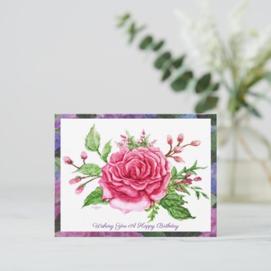 Een Roos is een briefkaart van de de groet van het (Staand voorkant)