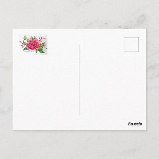 Een Roos is een briefkaart van de de groet van het (Achterkant)