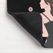 Een Roos Meisje met roze bloem Muismat (Hoek)