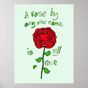 Een roos met een andere naam is nog steeds een roo poster