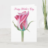 Eén Roos Moederdag Kaart (Voorkant)