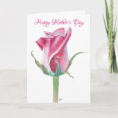 Eén Roos Moederdag Kaart (Voorkant)