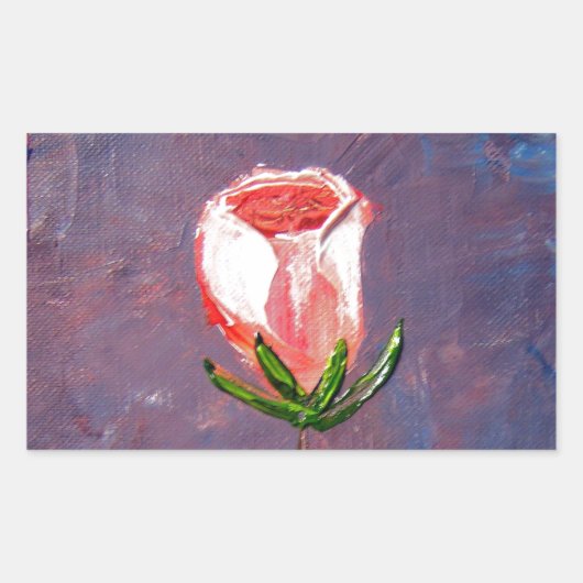 Eén Roos Rechthoekige Sticker (Voorkant)
