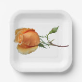 Eén roos snijden papieren bordje (Voorkant)