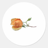 Eén roos snijden ronde sticker (Voorkant)