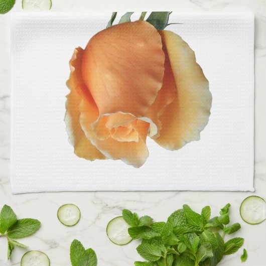 Eén roos snijden theedoek (Gevouwen)