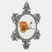 Eén roos snijden tin sneeuwvlok ornament (Links)