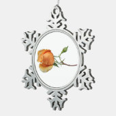 Eén roos snijden tin sneeuwvlok ornament (Rechts)