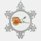 Eén roos snijden tin sneeuwvlok ornament (Voorkant)