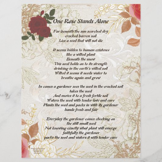 Eén Roos staat alleen  persoonlijk Briefpapier (Voorkant)